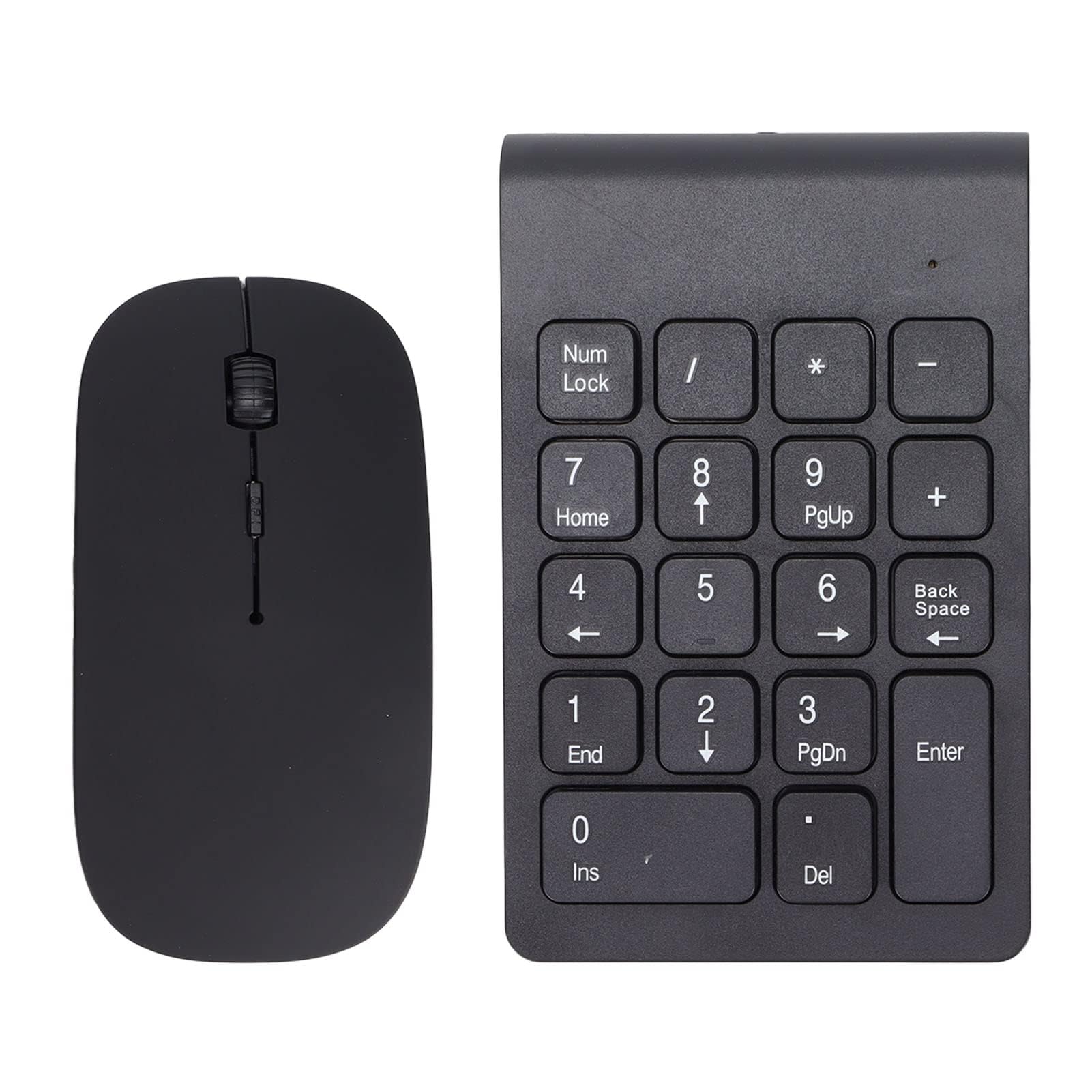 Agatige Combo Clavier Numérique Et Souris sans Film, 2,4 GHz 18 Touches Clavier Mini USB Pavé Numérique Plug and Play Souris Pavé pour Ordinateur Portable, PC, Bureau