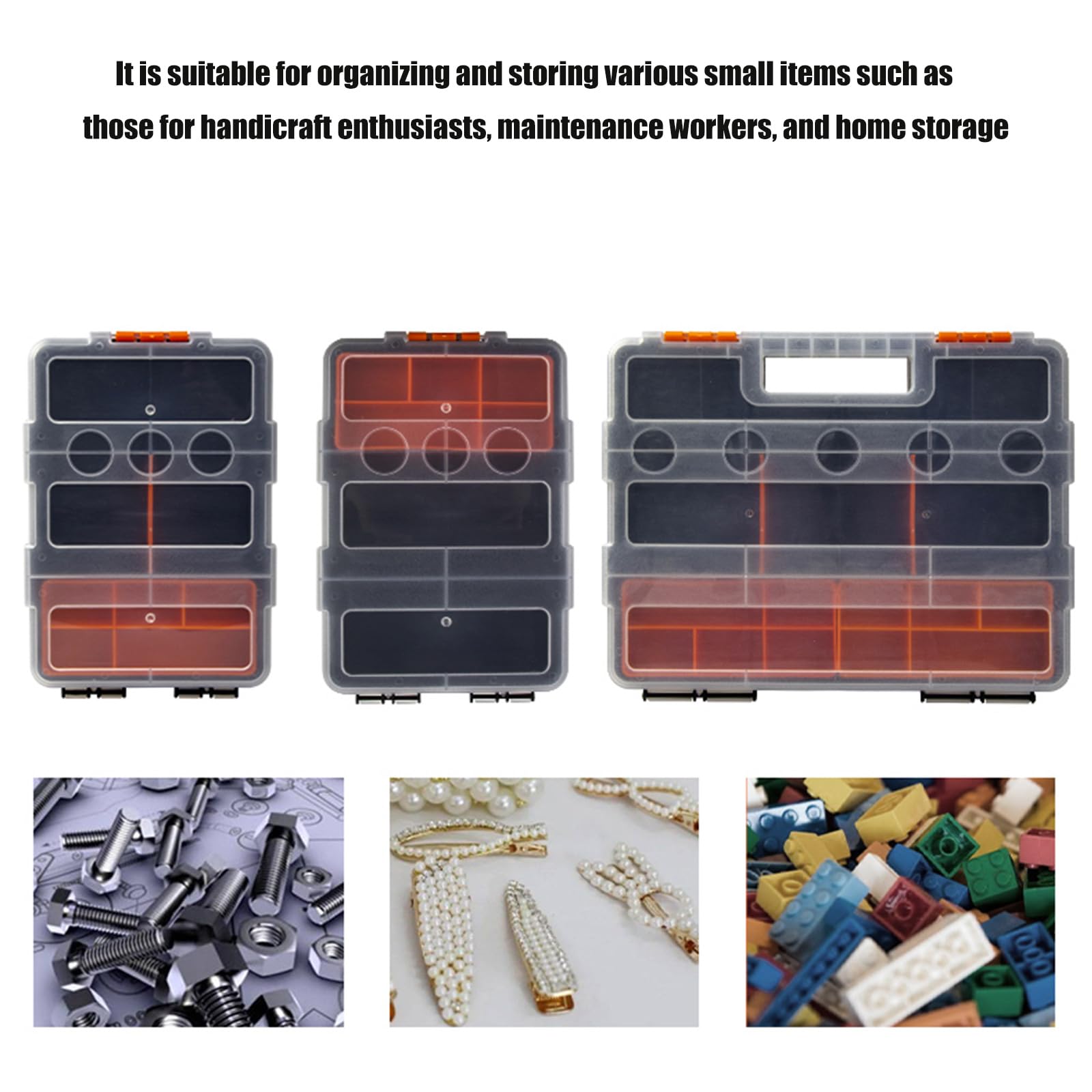 Scatola organizer per piccole parti con divisori rimovibili Scatola di immagazzinaggio hardware con maniglia portatile per bulloni dadi viti chiodi hardware custodia fermi