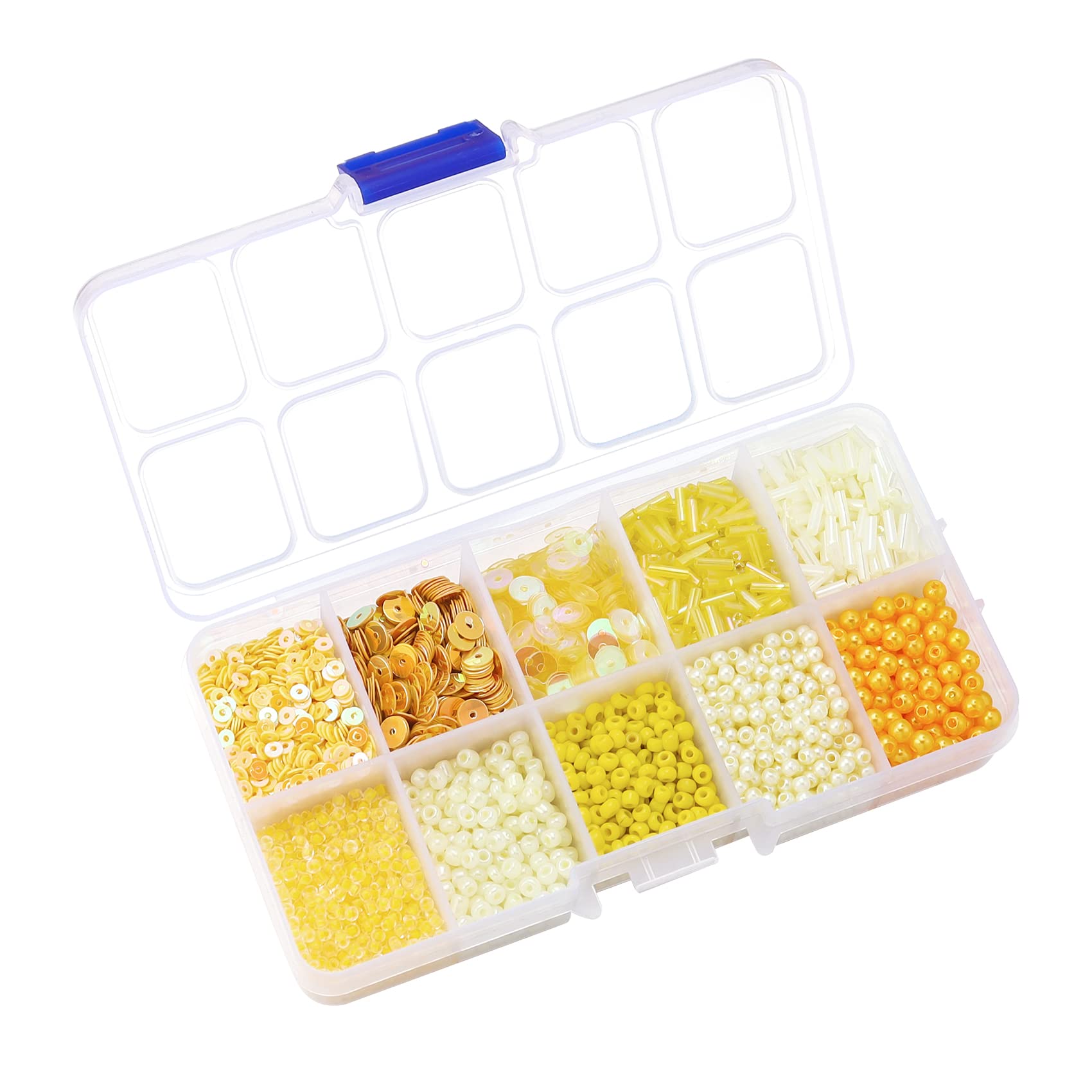 Hiswan Assorted Beads for Jewelry Making, Glass Seed Bugle Tube Beads Loose Sequins Multiple Sizes for Crafts Sewing Jewelry Making