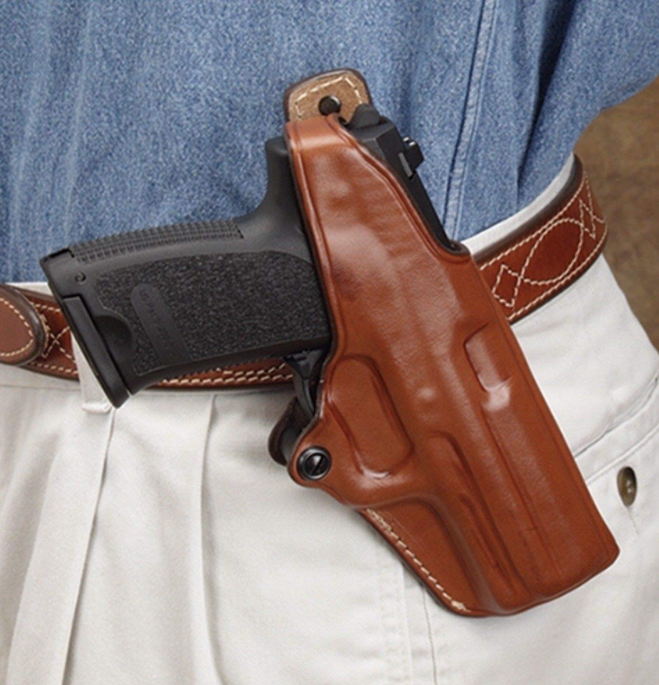 Versacarry 301/34 Extra Heavy Duty Double Ply USA Hide Leather Carry Belt, Black, Size 34