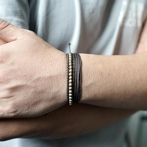 Miniatura 85 de Handmade Natural Stone Beaded Healing Bracelet Gift for Men Adjustable Rope String Bracelet