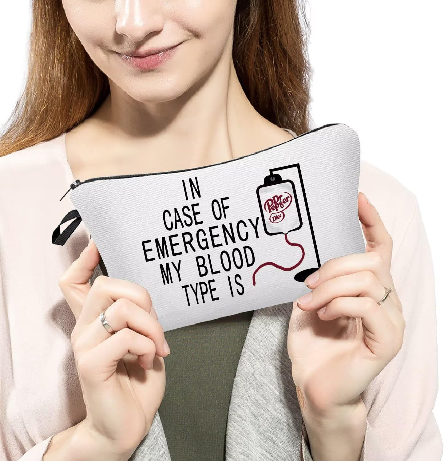 Dr P Makeup Bag Cute Small Makeup Organizer Bag Travel Toiletry Zipper Pouch Diet Pepp Cosmetic Bag Gift for Women Girls - Image 3