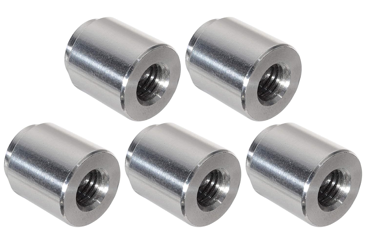 ICT Billet 5pc Aluminum M10-1.5mm Weld On Bung Female Nut Threaded Insert Weldable Metric 10mm 18.5mm (.74") O.D. Designed & Manufactured in The USA FM1015BUNG-5