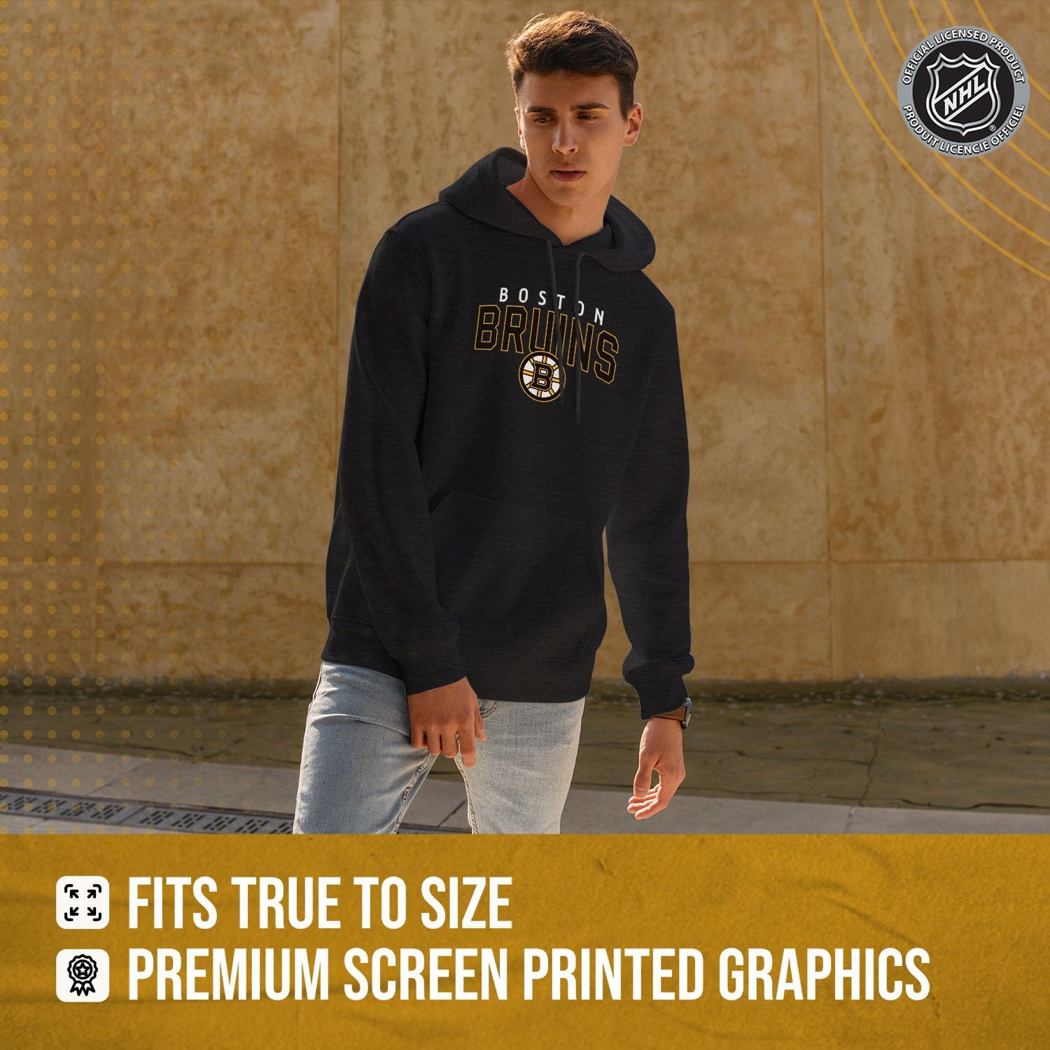 Wright & Ditson NHL Adult Unisex Powerplay Hooded Sweatshirt - Cotton Poly Fleece - Tagless and Comfortable - Image 4