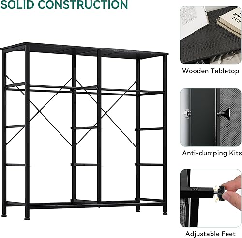 Miniatura 7 de YITAHOME Cómoda de tela de 10 cajones, cómoda para sala de estar, unidad organizadora de pecho alto con marco de acero resistente, parte superior de