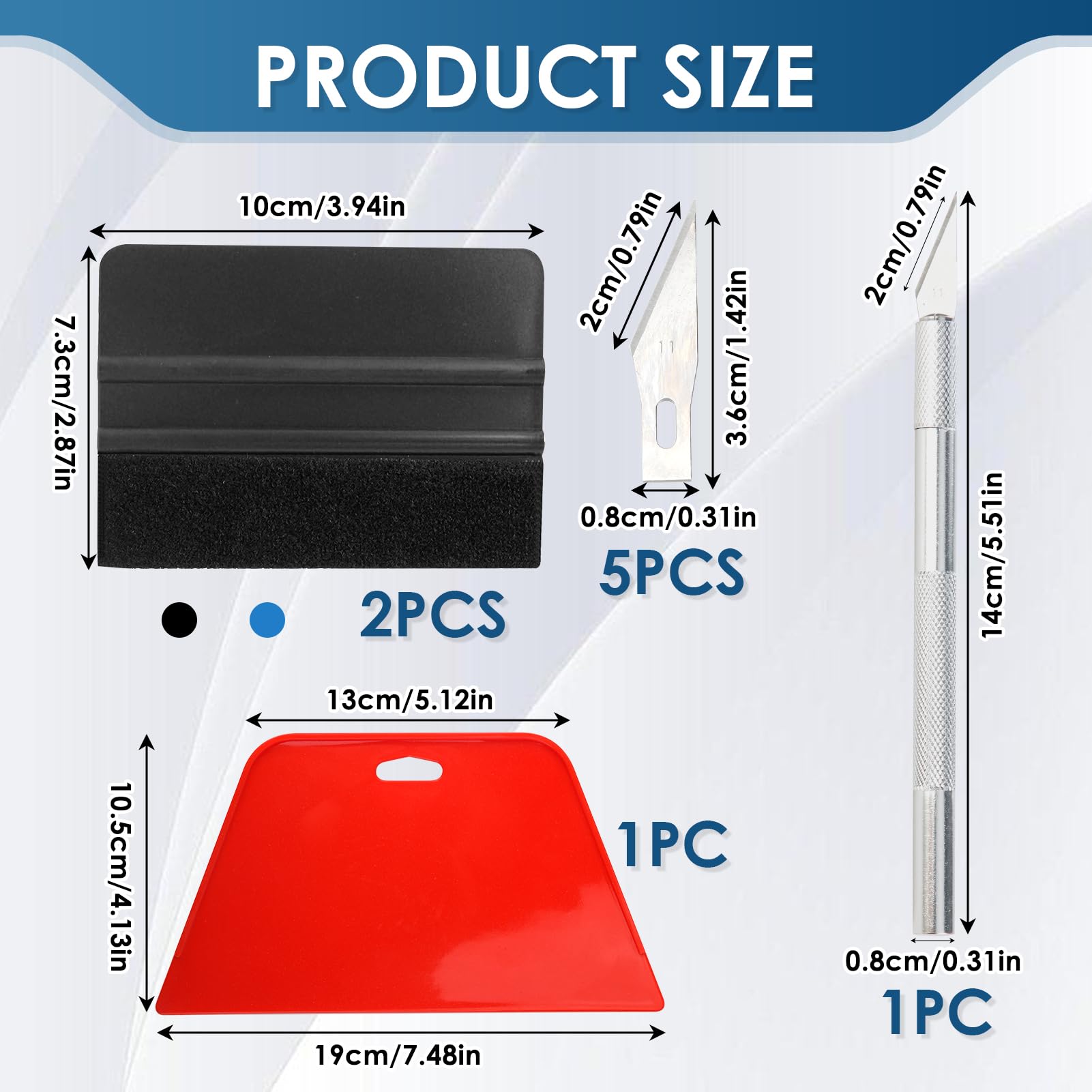 Spatola Con Feltro Per Wrapping Auto - 2 Pezzi Per Pellicole Adesive E Decalcomanie - Foto 8