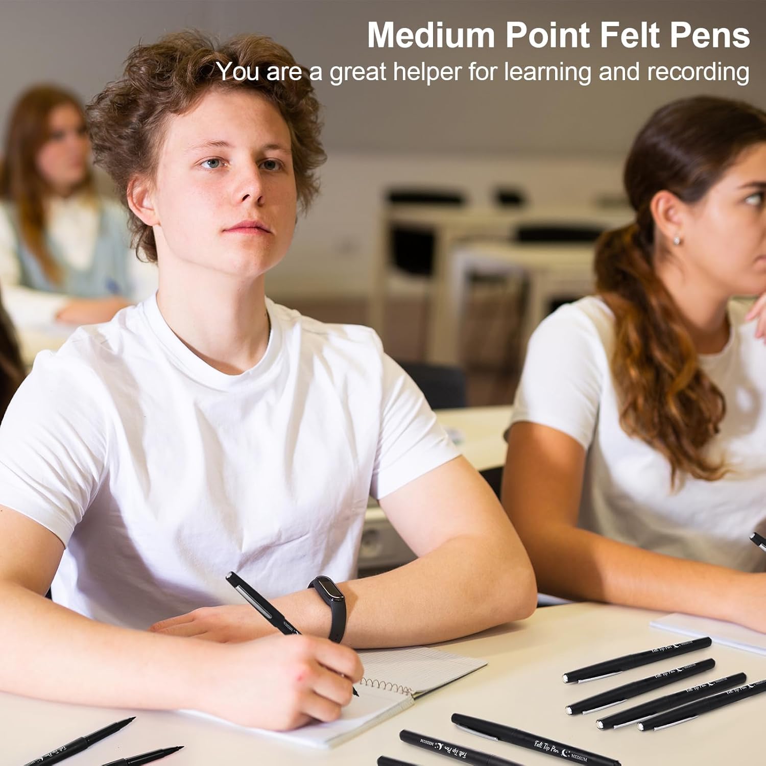 20 Pcs Felt Tip Pens 0.7mm Colored Felt Pens Marker Medium Point Journal Planner for Journaling Writing Note Taking Art Office Supplies - Image 5