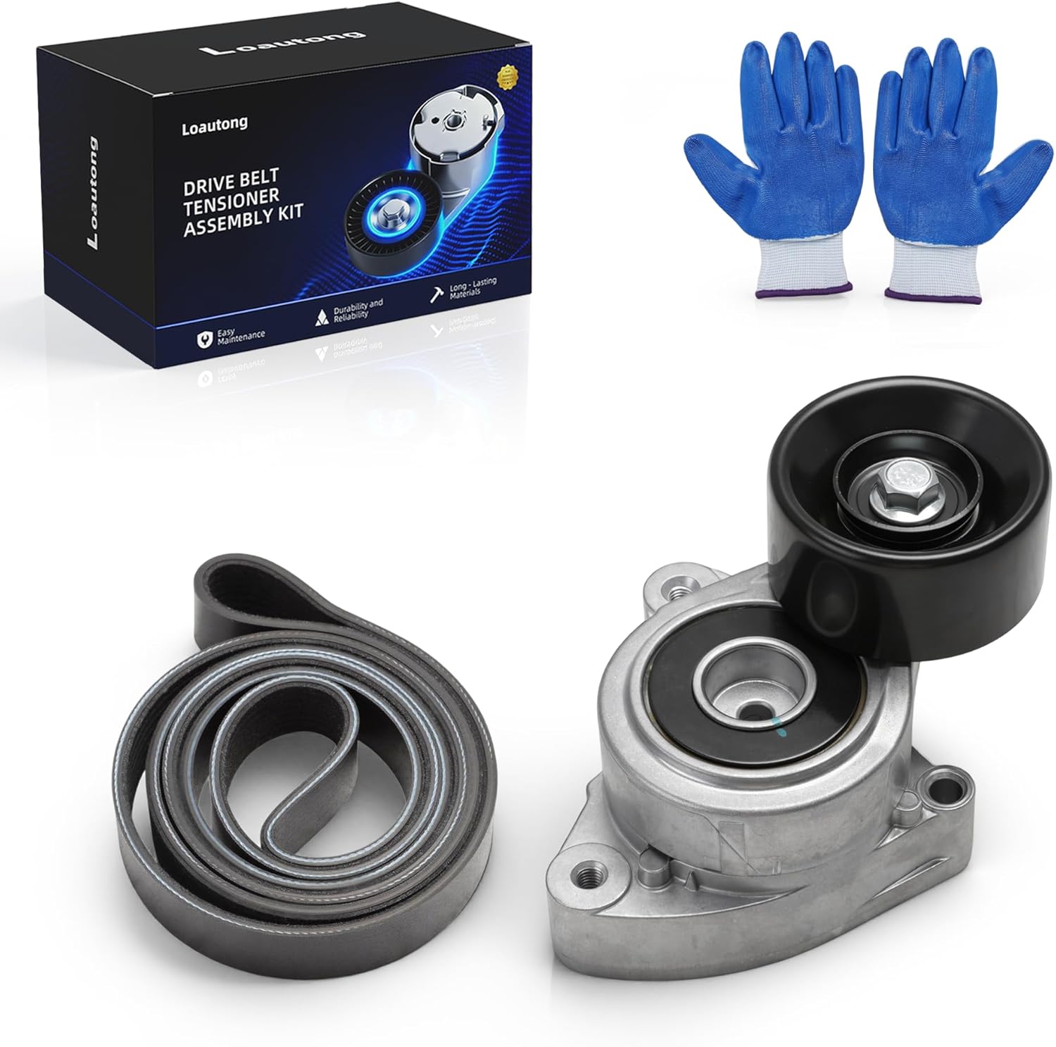 Belt Tensioner Serpentine Belt Kit for Acura TSX 2004-2006, for Honda CR-V 2007-2009, L4 2.4L, 38278, 305321, 31170PNA003, 31170PNA013, 31170RAAA01, 31170RAAA02, 419-005, 45712, 49341, 89321