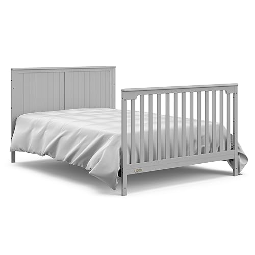 Miniatura 16 de Graco Hadley 5-in-1 Convertible Crib & Changer (Pebble Gray) – GREENGUARD Gold Certified, Fits Standard Crib Mattress, Converts to Toddler Bed and