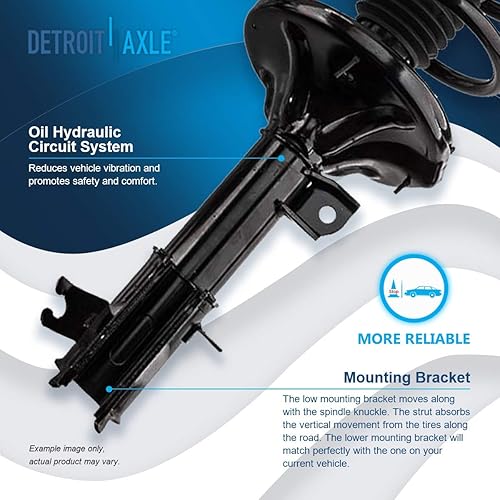 Miniatura 1716 de Detroit Axle - Kit de suspensión delantera de 10 piezas para Chevy Aveo Aveo5 Pontiac G3 Wave 2 Ready Struts Assembly 2 Enlaces de barra