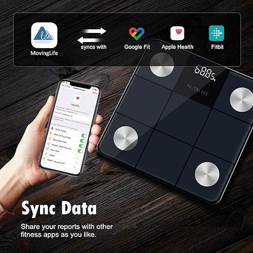 Miniatura 8 de 1 báscula de alimentos, báscula digital de cocina, gramos y onzas para hornear y cocinar + 1 báscula de baño para peso corporal y grasa, báscula