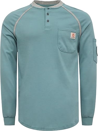 Miniatura 13 de BOCOMAL FR Shirts - Camisa ligera de 5.5 onzas de manga corta y resistente al fuego/ignífuga Gris jaspeado,Gris jaspeado oscuro,marino,Gris,Rojo