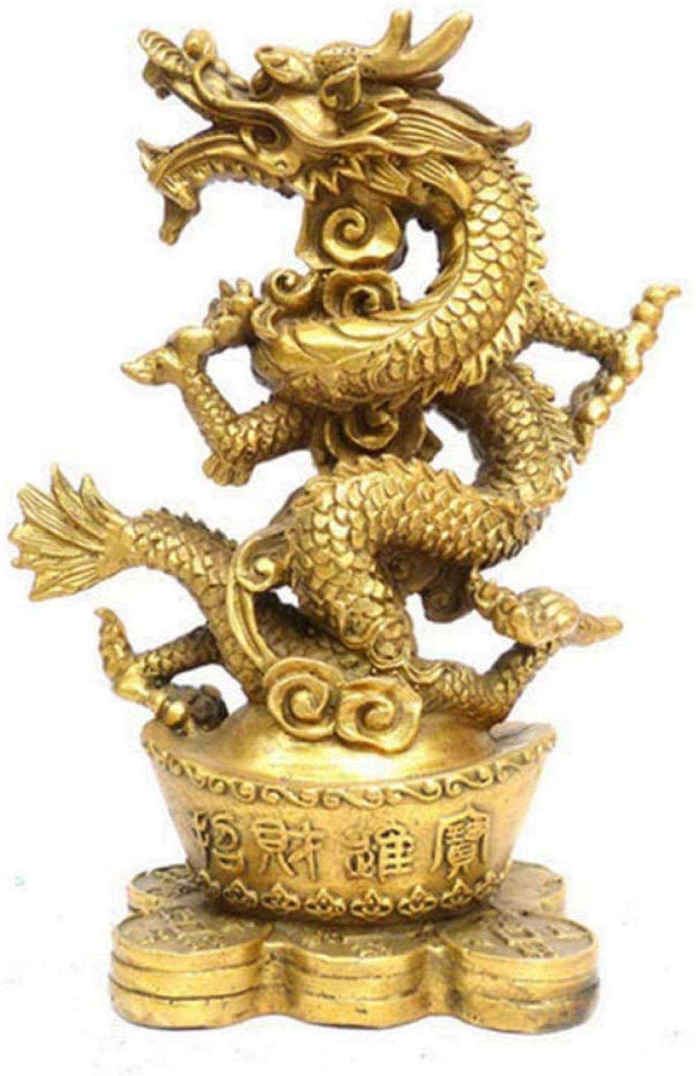 Esculturas para El Hogar, Estatuas Y Figuras, Escultura De Cobre Puro, Animal Sagrado Chino, Dragón, Escultura Animal, Feng Shui, Decoración Auspiciosa, A, 14 X 6,5 X 20 Cm