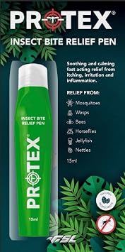 PR0TEX Insect Bite Relief Pen 15ml. Bite & Sting Relief from Mosquitos, Bees, Wasps, Nettles and Insects. Fast Acting Relief to Calm and Soothe Irritated Skin. Natural Ingredients, Chemical Free