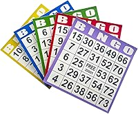 Vista 1 de Tarjetas de papel para juego de bingo – 500 hojas (100 libros de 5 colores) – Tarjetas desechables de 4"x4" – Ideal para personas mayores, noche