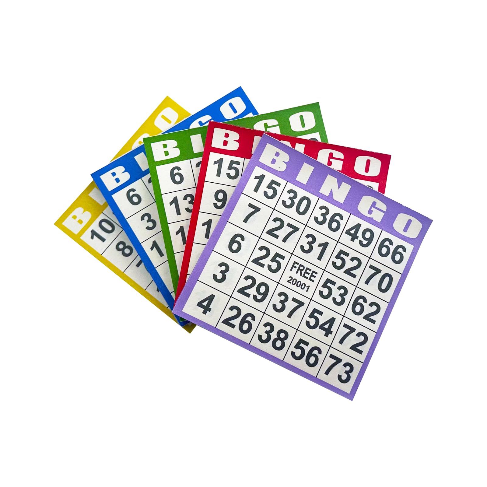 JUNWRROW Bingo Paper Game Cards - 500 Sheets (100 Books of 5 Colors) - 4