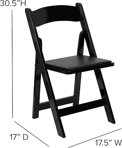 Miniatura 33 de HERCULES™ silla plegable de madera blanca, con asiento acolchado, Vinilo, Mahogany Mahogany,Negro -,Fruitwood,Natural,Blanco