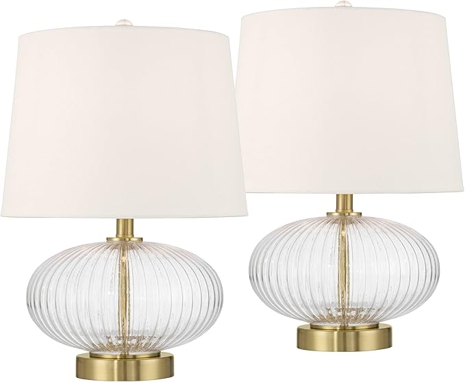 Lámparas de Mesa de Noche 360 Lighting 19" Vidrio Transparente Dorado miniatura 2