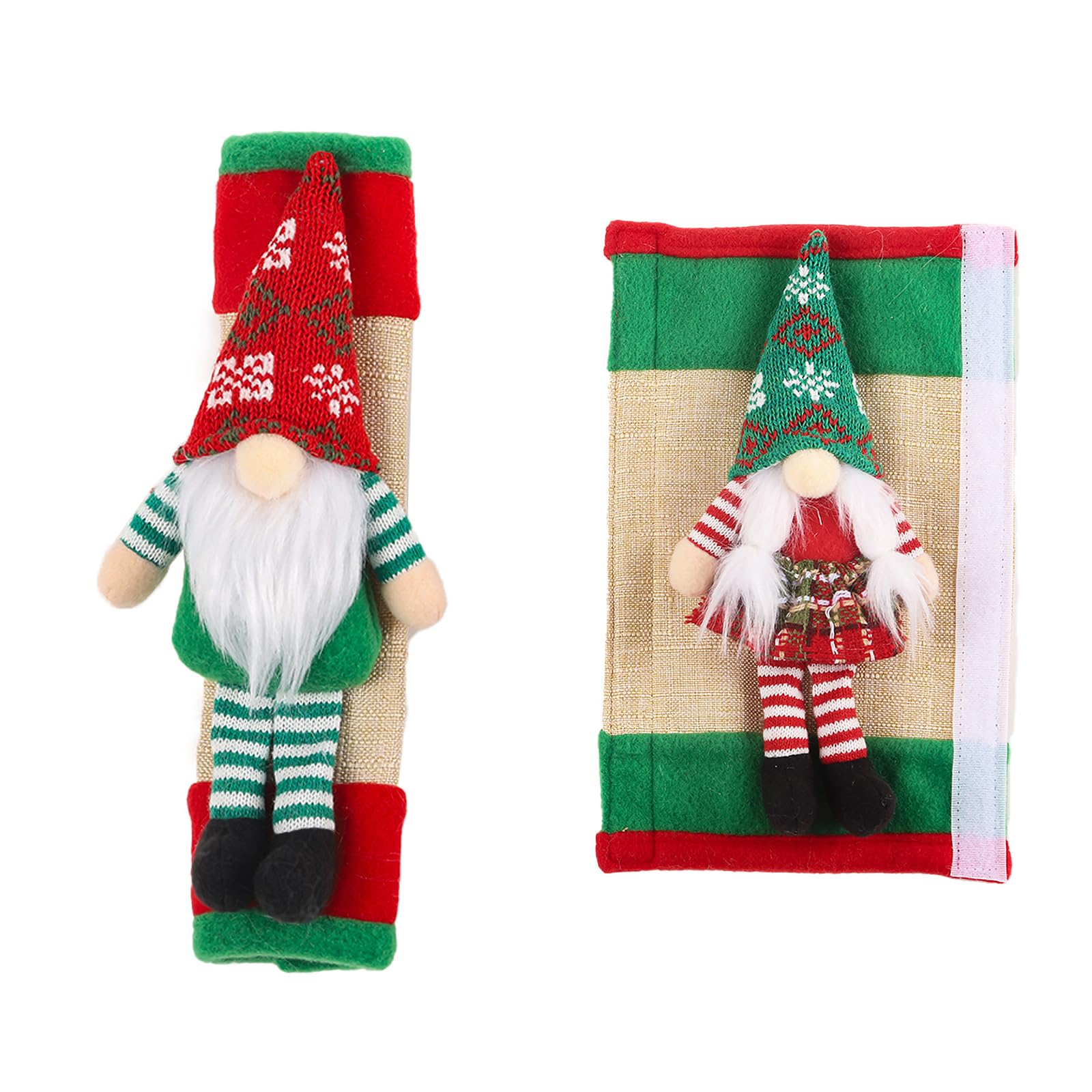 Buxuaaaa 2Pcs Holiday Themed Fridge Handle Covers Refrigerator Handlebar Gloves Oven Handle Protectors for Kitchen Decoration Christmas Embellishments
