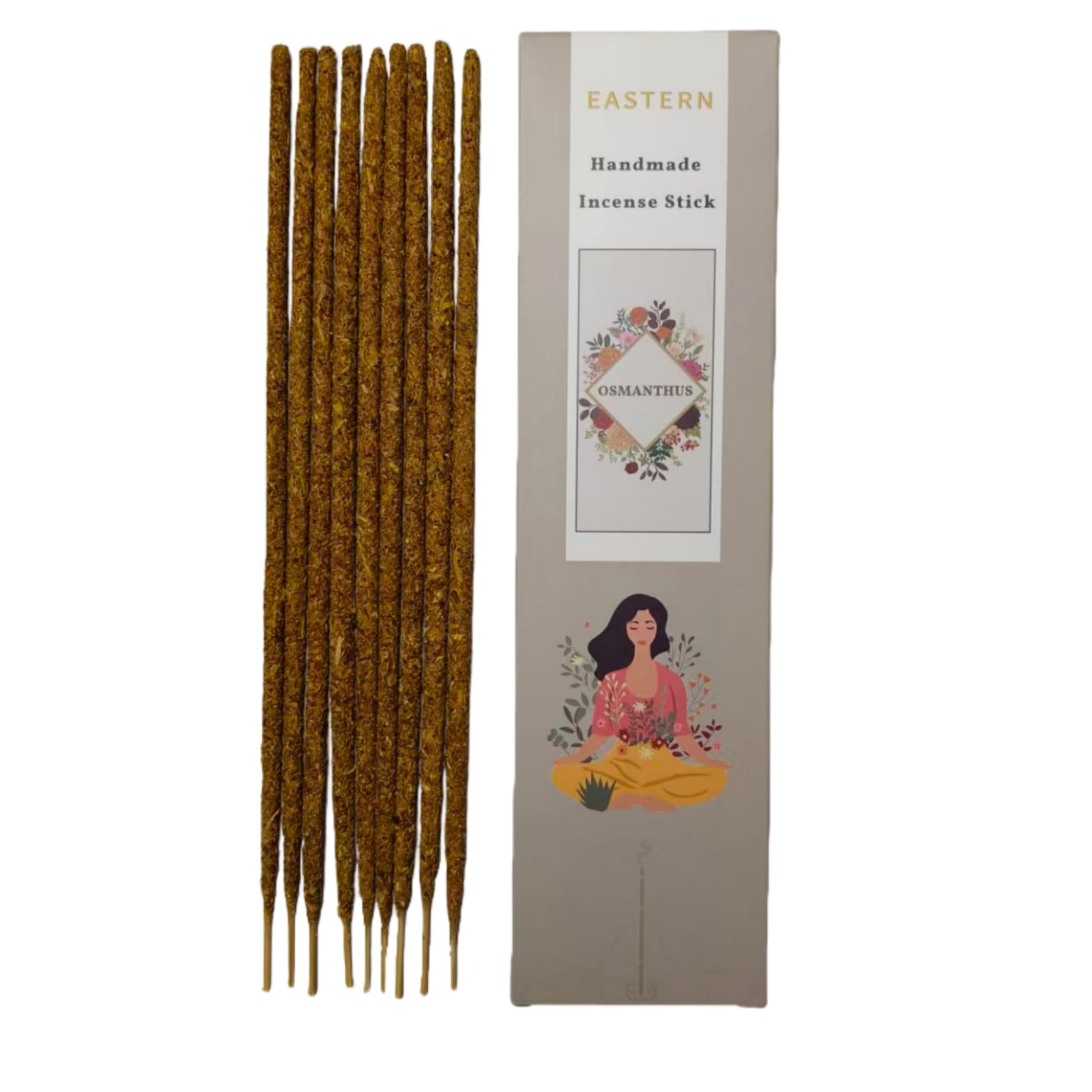 Handcrafted Osmanthus Flower Incense Stick 9 pcs Wildly Natural 9.4" Long - Thick Aromatic Incense Sticks(1 Hour Burn Time)