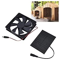 Vista 2 de Kit de ventilador de panel solar de 100 W, ventilador de escape doble de 12 V, kit de ventilador solar para casa de perro, invernadero, RV