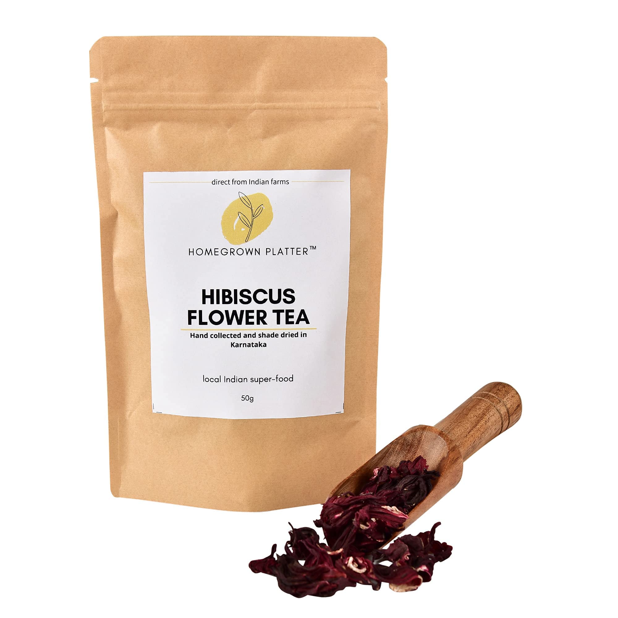 Homegrown Platter Hibiscus Flower Tea | Dried Sabdariffa Tea | Rosella Flower Tea | for Cold Tea and Drink, Herbal Tea | Caffeine Free tea | Dried Natural Flowers Tea - 50g (B0BHYX5WMD) Amazon Price History, Amazon Price Tracker