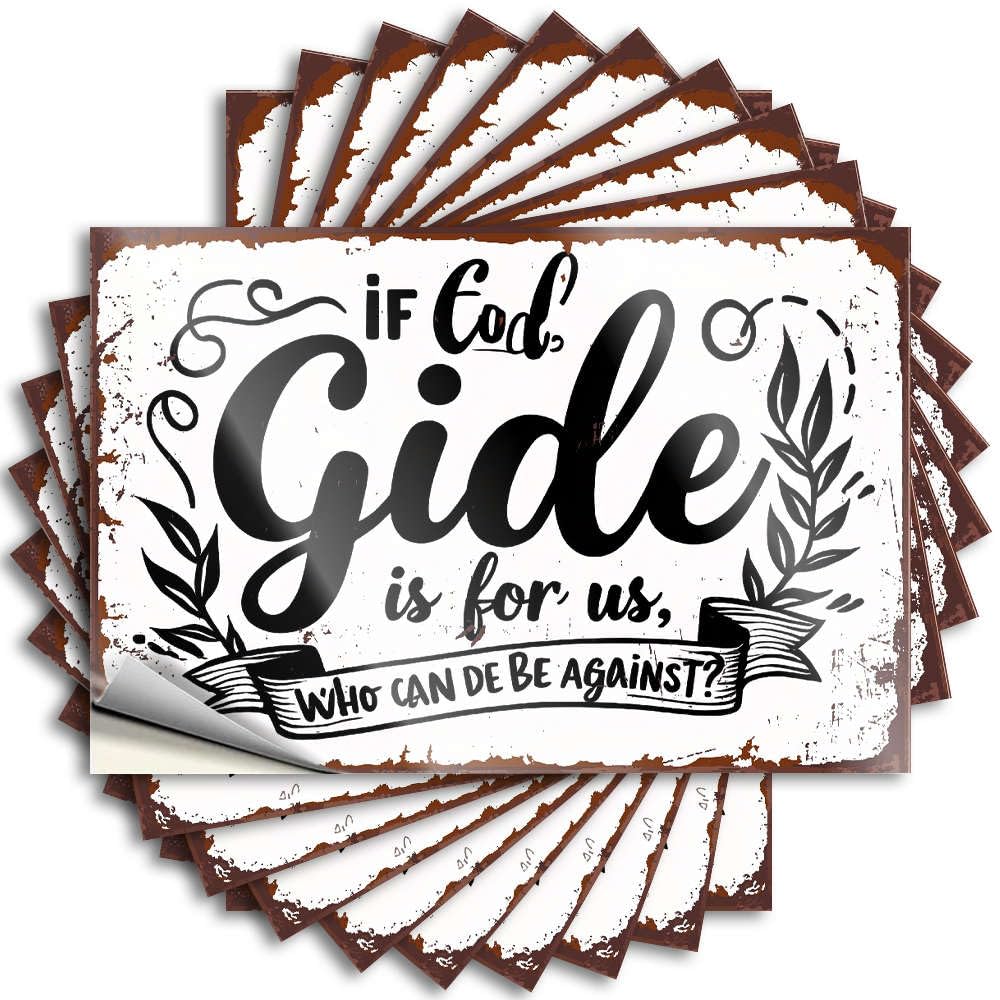 Saying Men Cave Decor Custom Stickers, Garage Waterproof If God is for Us, Who Can Be Against? for Hydro Flask | Heavy Vinyl Decals for Quick Holiday Gift(8X12CM)