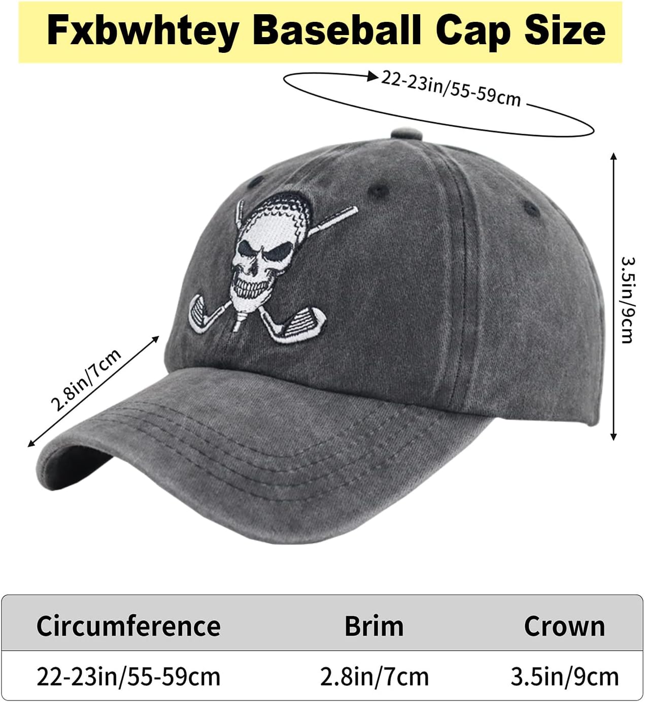 Golf Accessories for Women Men, Funny Retirement Party Decorations Golf Hat, Adjustable Washed Vintage Cotton Skull Baseball Caps, Birthday Gift for Golfers Dad Mom Wife Husband Brother Sister Friend - Image 2