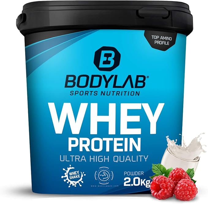 title=Bodylab24 Whey Protein Powder Yogurt al lampone 2kg, proteine in polvere per