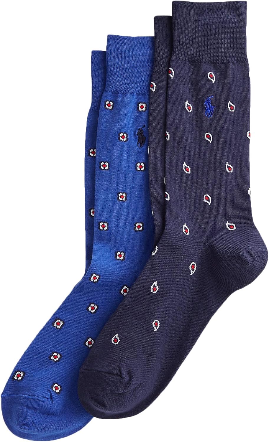 Polo Ralph Lauren Men's Paisley & Medallion Sock 2Pack, Royal, 13