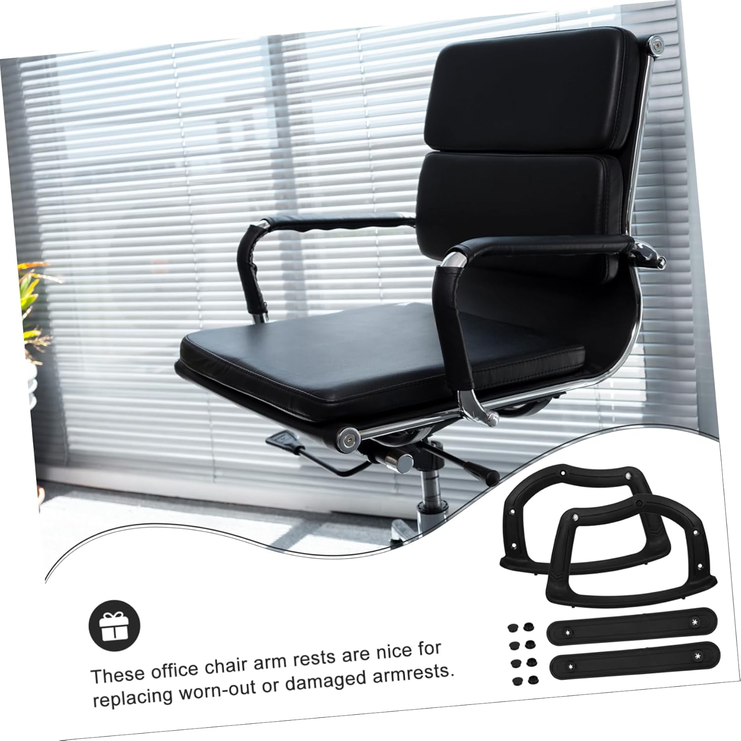 Daily Use Armrest Replacement Parts Office Chair Armrest Pads Plastic Chair Accessories Simple Style for Home Office