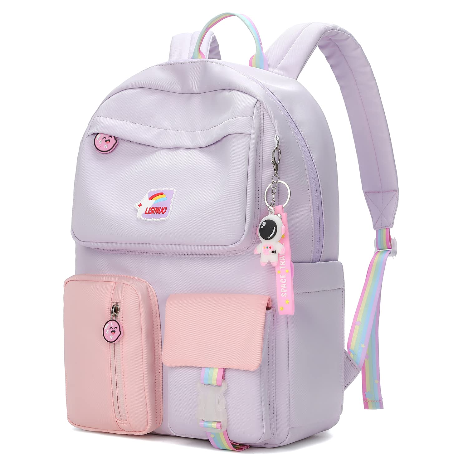 AUOBAG Backpacks for Girls Cute Backpack Suitable for Kids Aged 6-8 With CSPC Report to Send Pendant