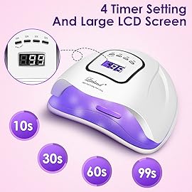 UV Gel Nail Lamp,150W UV Nail Dryer LED Light for Gel Polish-4 Timers Professional Nail Art Accessories,Curing Toe Nails