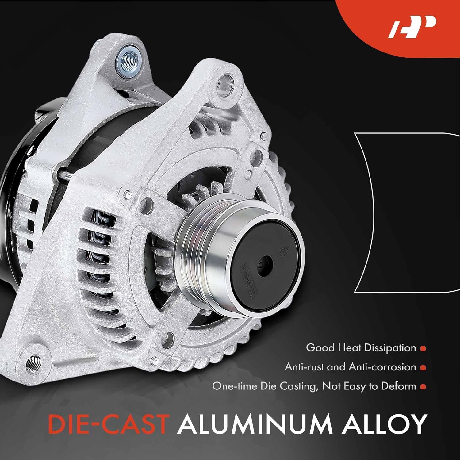 A-Premium Alternator Compatible with Toyota Camry 2010-2011 L4 2.5L, 12V 100A 4-Groove Decoupler Pulley Clockwise
