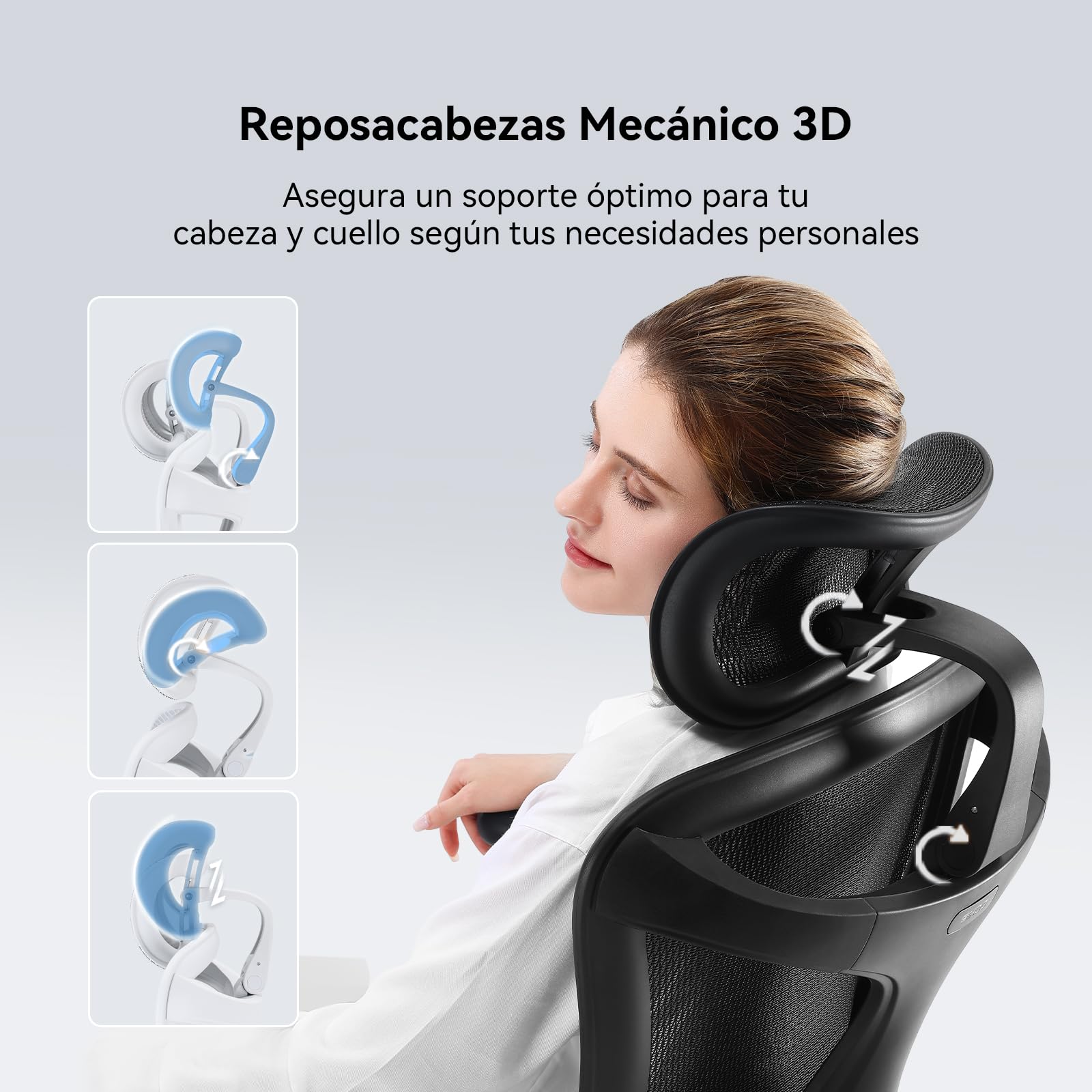 SIHOO DORO-C300L-A3-101-JT ergonomiczne krzesło biurowe z siatki, wysokie oparcie z podłokietnikami 7D