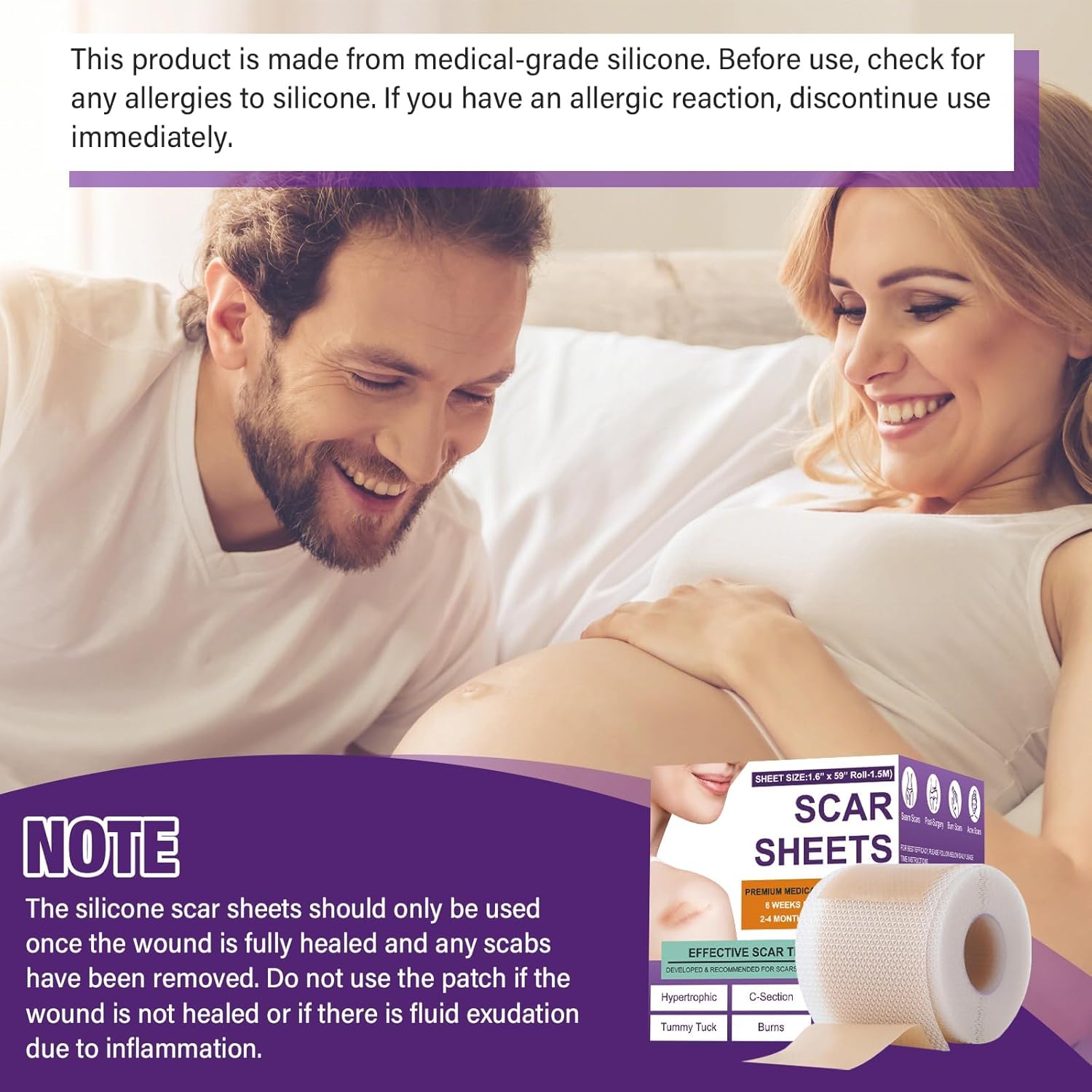 Silicone Scar Sheets,Silicone Scar Tape,Silicone Scar Removal Strips for Surgical,C-Section,Tummy Tuck,Keloid Scars (1.6"X 157" Roll-4M) Keloid Bump Removal