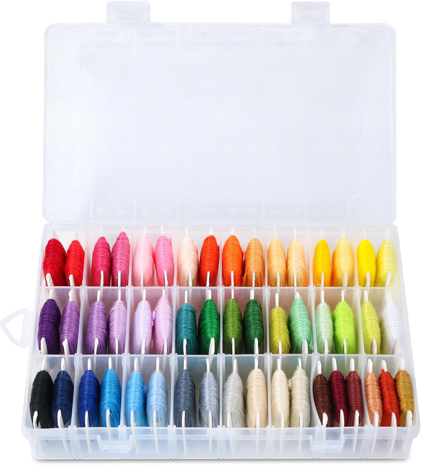Friendship Bracelet String Kit, 50 Colors Embroidery Floss with Storage Box, 8M Each Polyester Thread on Bobbins for Bracelet Making, Cross Stitch, DIY Craft Supplies