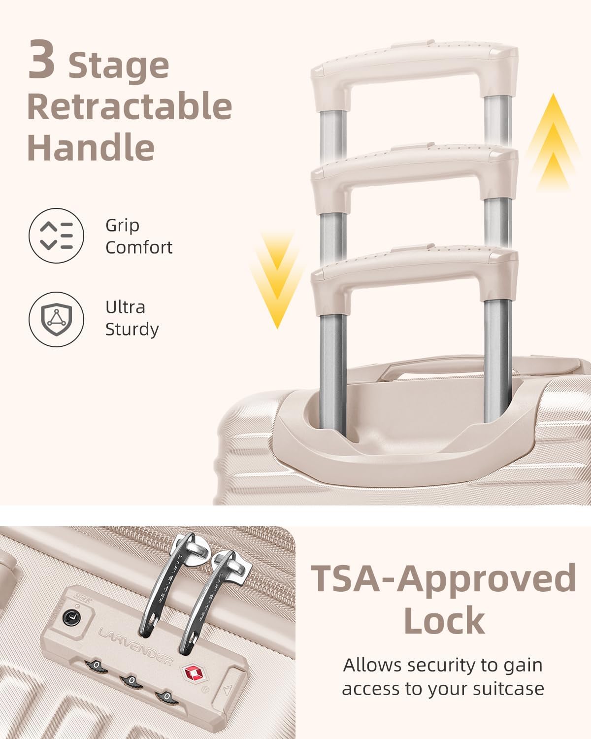 LARVENDER Carry on Luggage 22x14x9 Airline Approved,