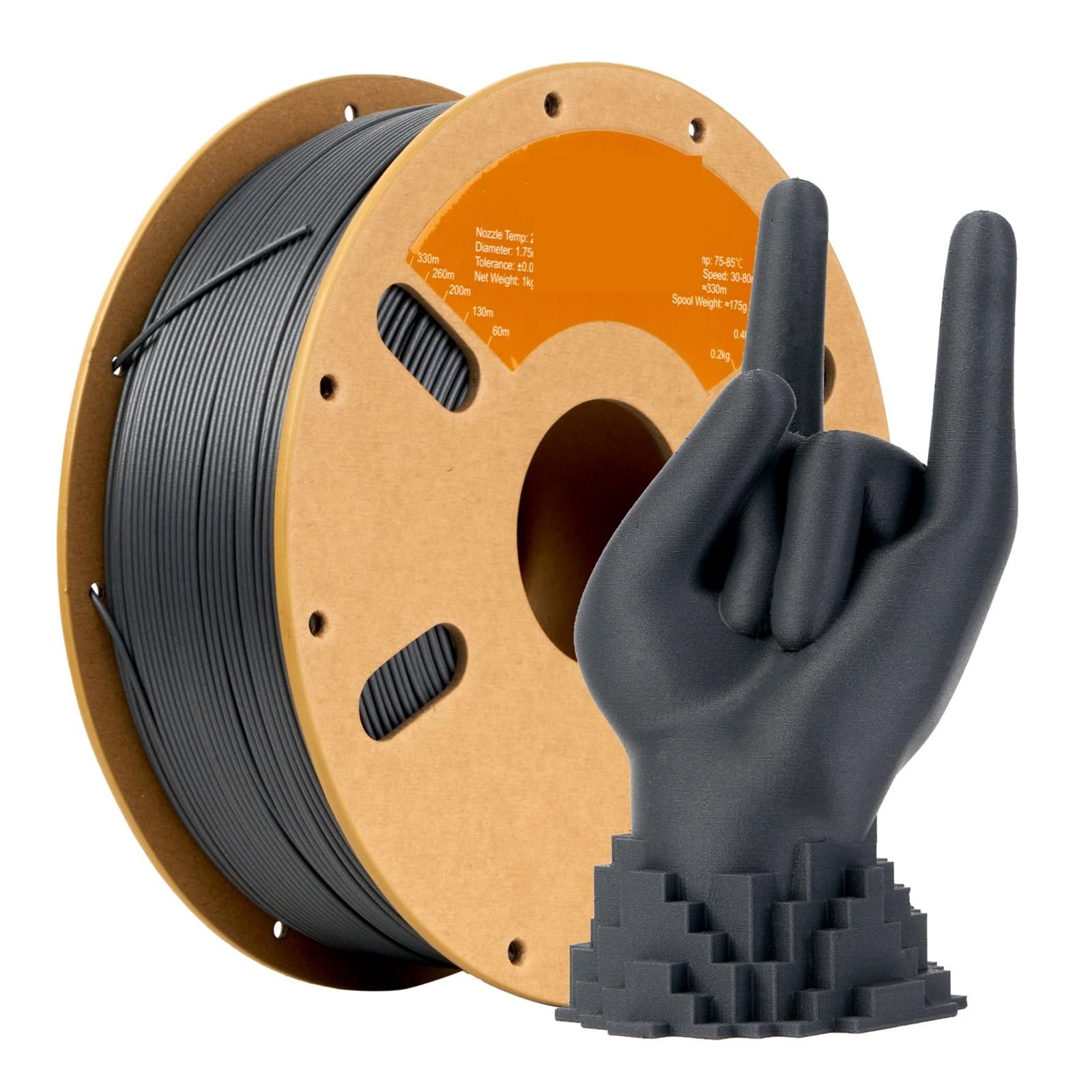 Consommables pour impression 3D, Filament d'imprimante 3D en fibre de carbone PETG multicolore 1 kg(Dark Grey)