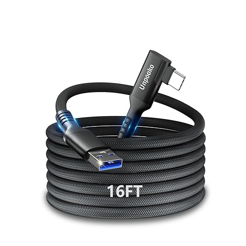 Cable de enlace de 16 pies compatible con accesorios OculusMeta Quest 32Pico 4 y PCSteam VR, cable de transferencia de datos USB 3.2 a USB C, cable