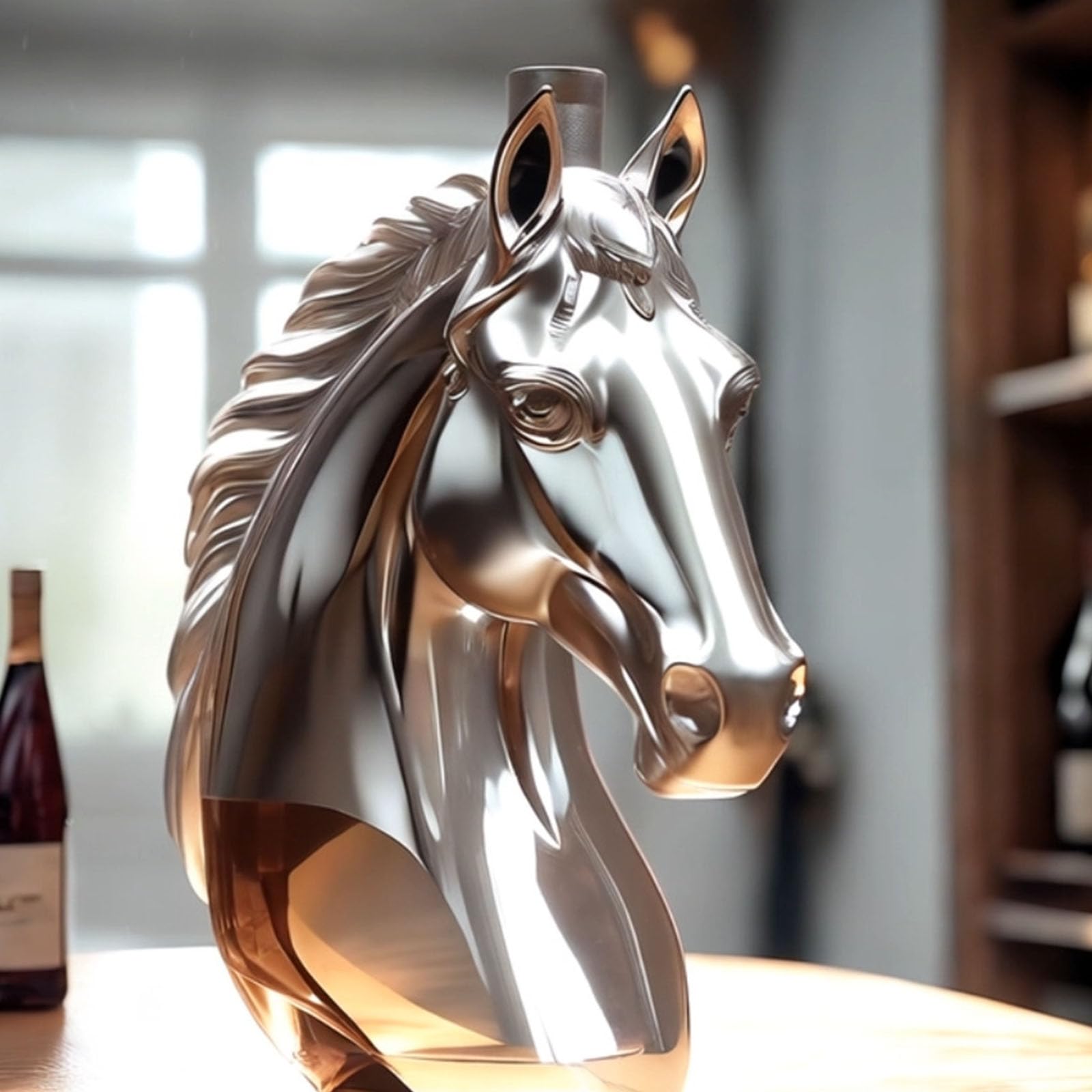 Contenitore Creativo per Whisky Ispirato alla Testa Cavallo, Bottiglia liquore Resistente alla Rottura, Regalo per Appassionati Bourbon, Decanter per Whisky a Forma Testa Cavallo