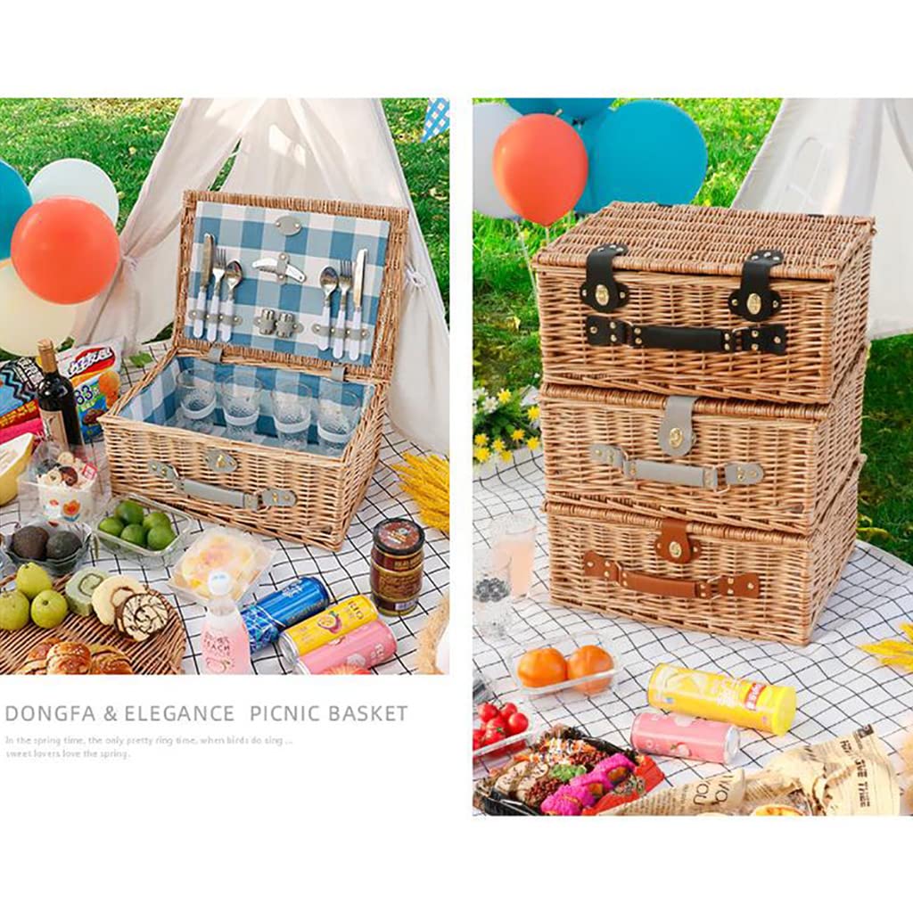 Amazon｜ピクニックバスケットセット手作り籐ピクニックバスケット23