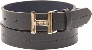 Tommy Hilfiger Women's H Monogram Plaque Buckle Slim Width Casual Belt for Jeans, Trousers and Dresses