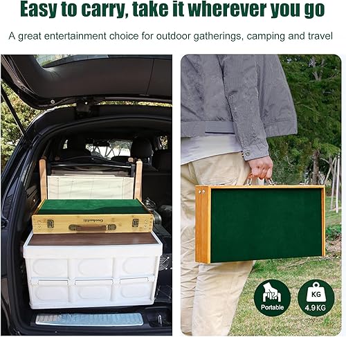 Miniatura 5 de Mahjong - Juego de azulejos con mesa plegable para acampar en interiores y exteriores, kits de juego portátiles de Mahjong para reuniones y