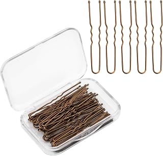 AIEX 200 Pack Bronze U-Shaped Hairpins - Durable 5cm Metal Bobby Pins for Women, Girls & Salons