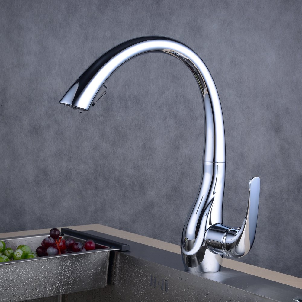 Beelee Chrom Mischbatterie mit Ausziehbar Brause Wasserhahn Küche Armatur Küchenarmatur Spültischarmatur für Küche