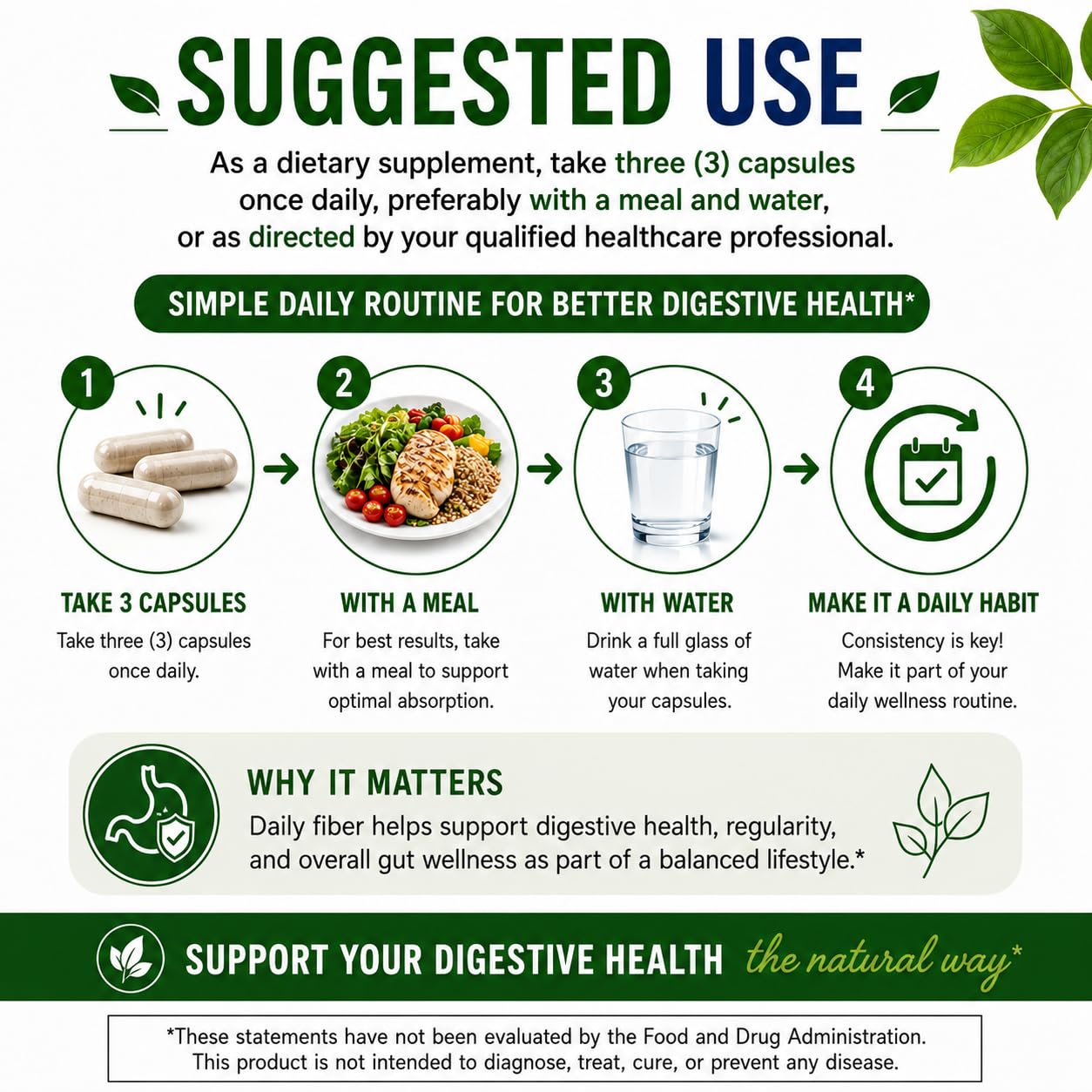 Brieofood Psyllium Husk Fiber Supplement with Lactobaciilus Acidophillus (La-14) - 2100mg per Serving - 250 Capsules - Helps Support Digestion, INTESTINAL Health & Regularity — Amazon image 7