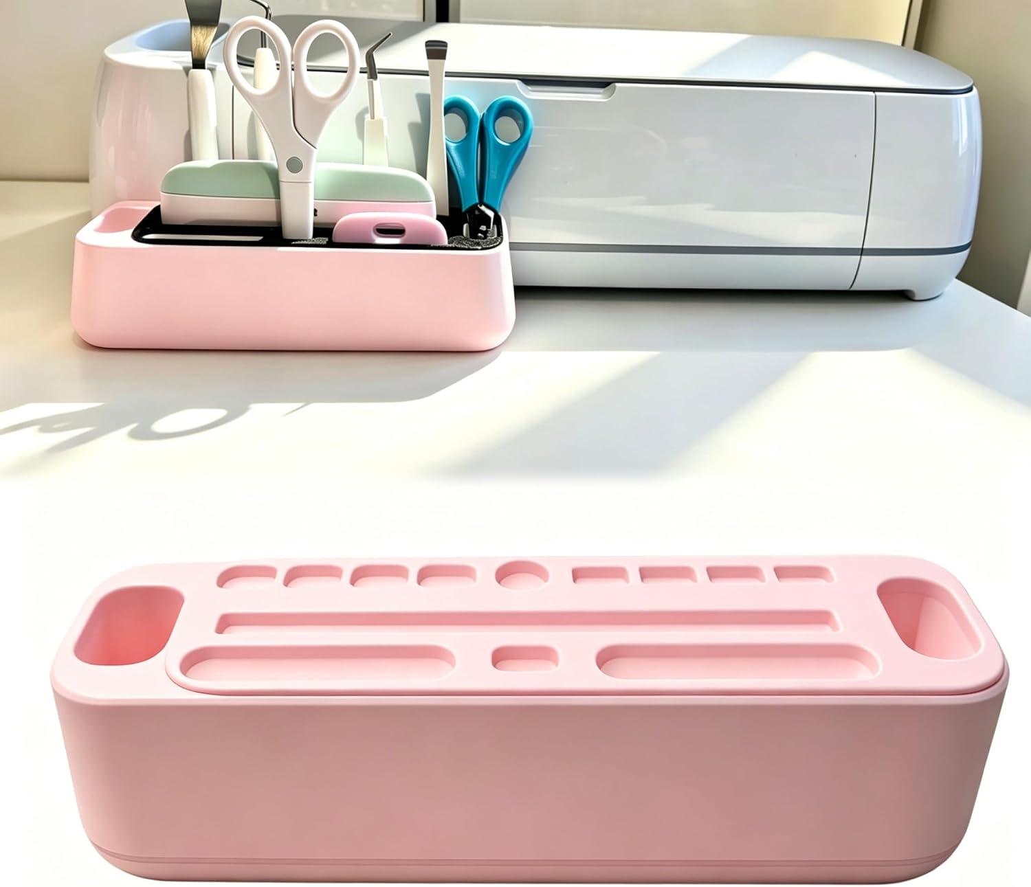 Zofianna Tool Desk Organizer Compatible with Cricut Maker – Craft Tool Storage for Blades, Pens, Scoring Weeders, Scrapers & Accessories – Multiple Colors Available(Pink)