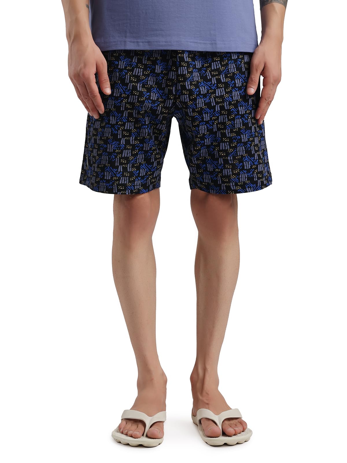 bumchums Men's Printed Assorted Inner Elastic Bermuda Shorts with Side Pockets (1 Side Zipper) (#Classic-Bermuda) (Color & Printed May Vary)-picture-11