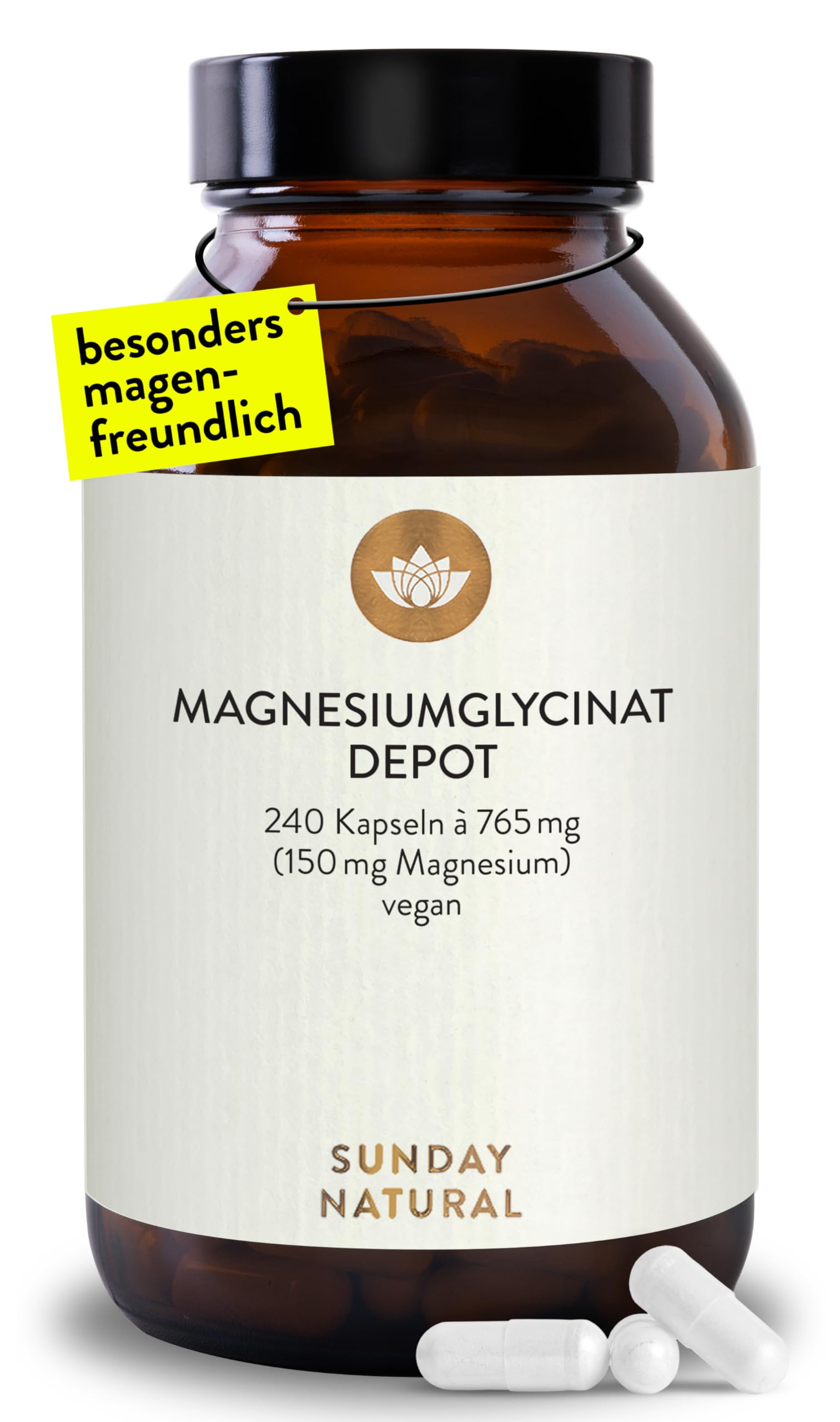 SUNDAY NATURAL® Magnesium Bisglycinat - 240 Kapseln